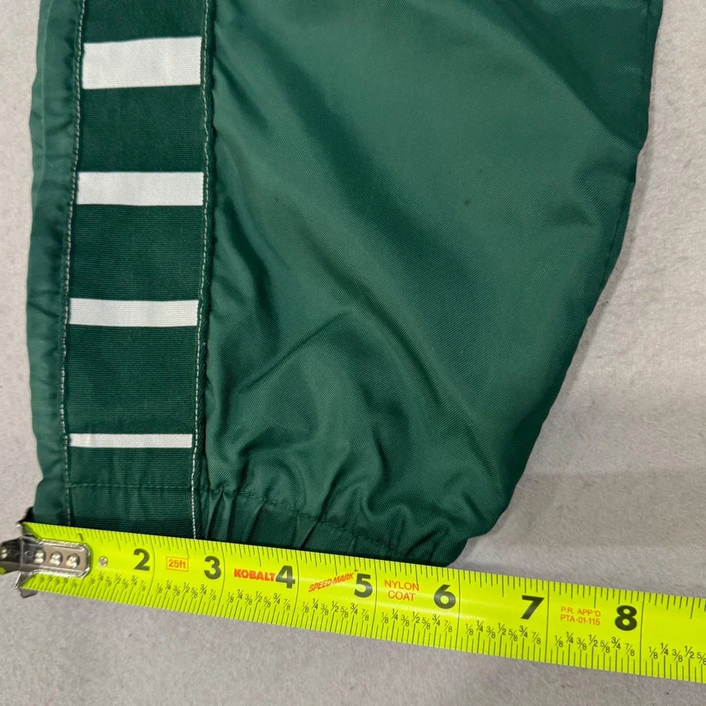 Adidas Track Pants Mens S Green Vintage Elastic Waist Tapered Leg Striped Trim
